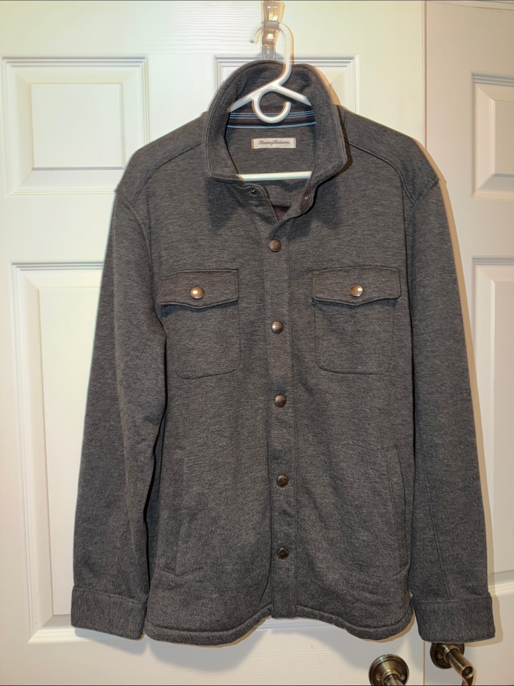 Tommy Bahama Charcoal Snap-Front Shirt Jacket